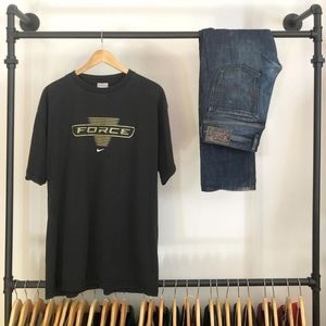 Nike Air Max Tee with Force Print, Black with Gold Logo, Large